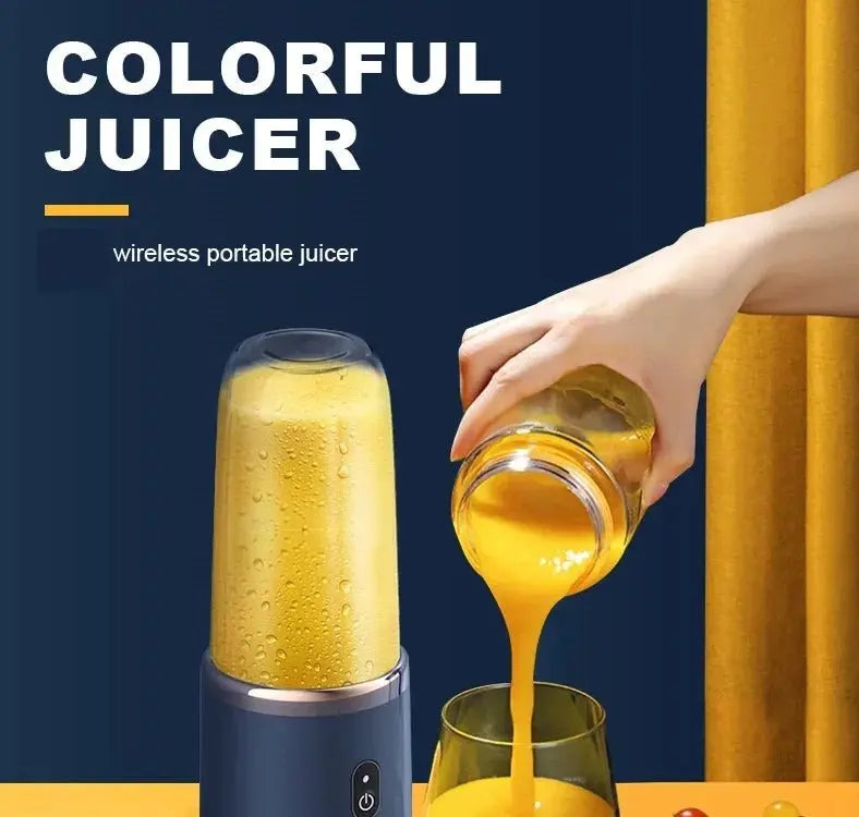 Portable Juicer Cup Smoothie Blender 6 Blade Blender Bottle Household Fruit Juicer Cup USB Rechargeable Juicer Kitchen Tool - RIGBYZ