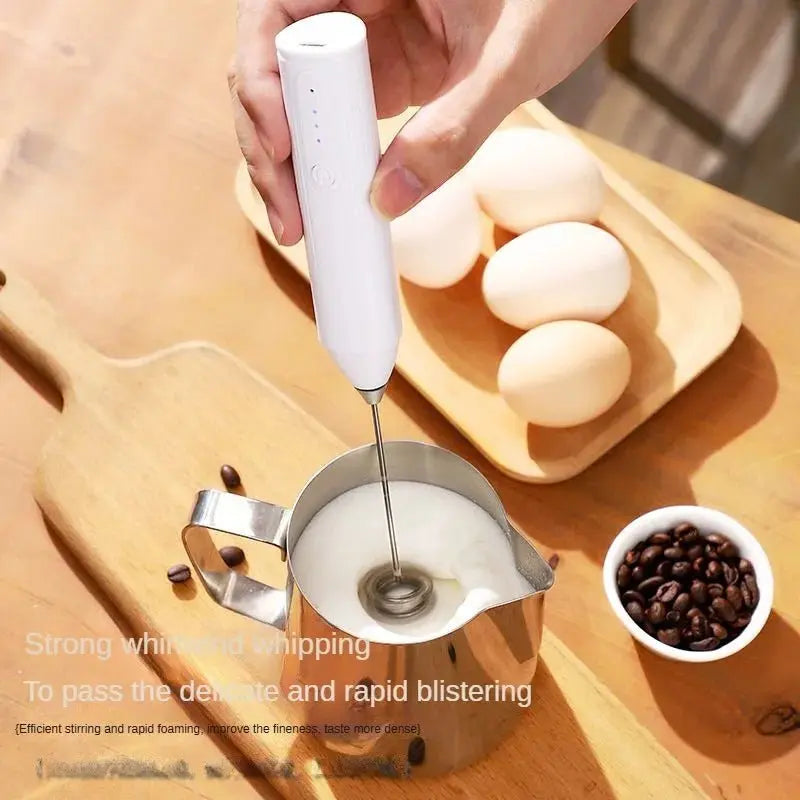 Handheld WhiskAutomatic Stainless Steel Mini Portable Blender 3 Speed Adjustable USB Rechargeable Blender Milk Frother - RIGBYZ