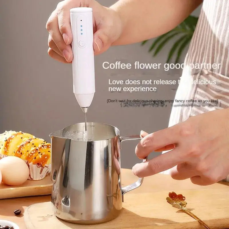 Handheld WhiskAutomatic Stainless Steel Mini Portable Blender 3 Speed Adjustable USB Rechargeable Blender Milk Frother - RIGBYZ
