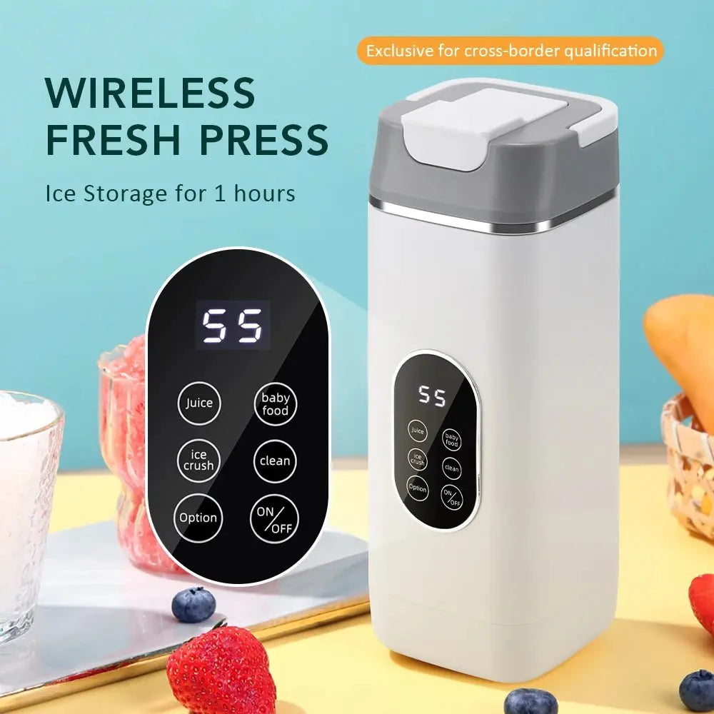 Portable 12 Blade Juicer USB Rechargeable Juicer 420ML Fruit Automatic Smoothie Blender 2 In 1 Blender Bottle Kitchen Tool - RIGBYZ