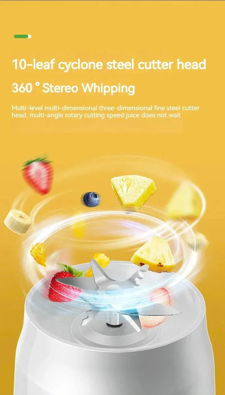 Portable Smoothie Blender Mini Juicers USB Rechargeable Juicer Cup 6 Blades Multifunction Smoothie Milkshake Juice Machine - RIGBYZ