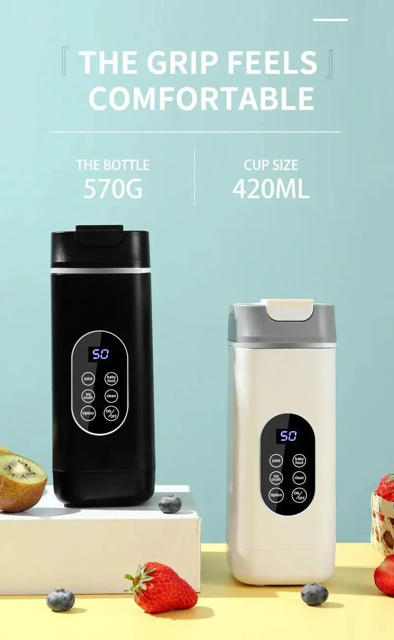 Electric Blender Rechargeable Portable Juicer USB Charging Hand Blender Electric Fruit Juicer 12 Blades Crushed Ice Juicer Cup - RIGBYZ