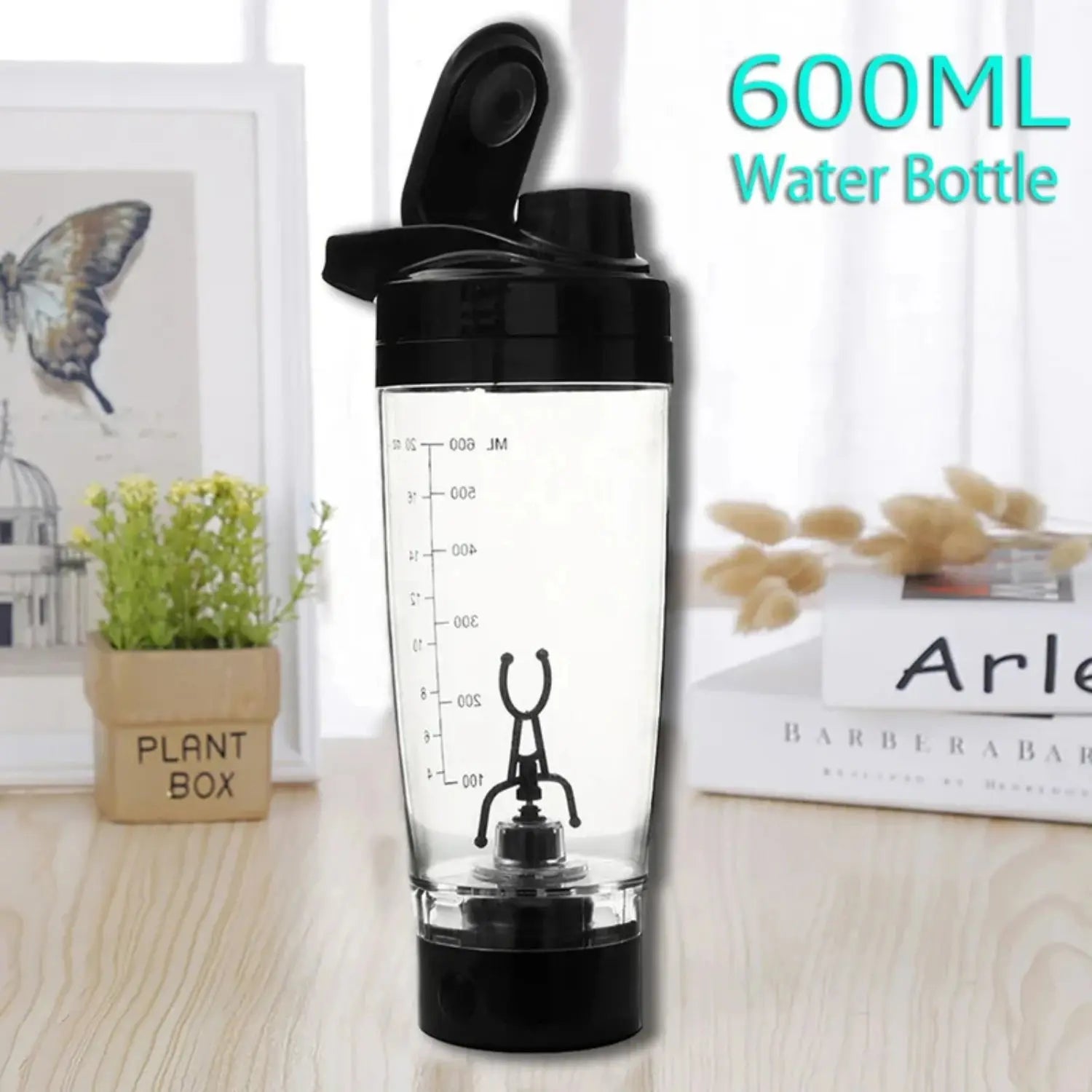 600ML Shaker Cup Powder Fitness Cup Blender Protein Shaker Bottle Brewing Movement Eco Friendly Automatic Vortex Mixer - RIGBYZ