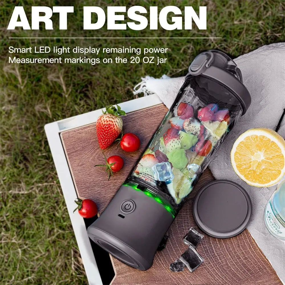 600ML Electric Portable Blender Smoothies USB Rechargeable 4000mAh Powerful Ice Crush Fresh Fruit Juicer Mini Personal Blender - RIGBYZ