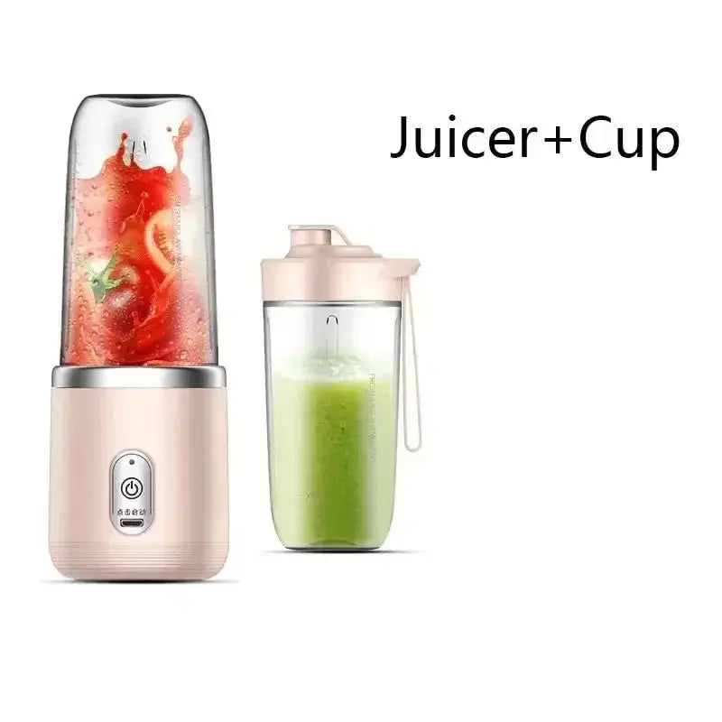 Portable Juicer Cup Smoothie Blender 6 Blade Blender Bottle Household Fruit Juicer Cup USB Rechargeable Juicer Kitchen Tool - RIGBYZ