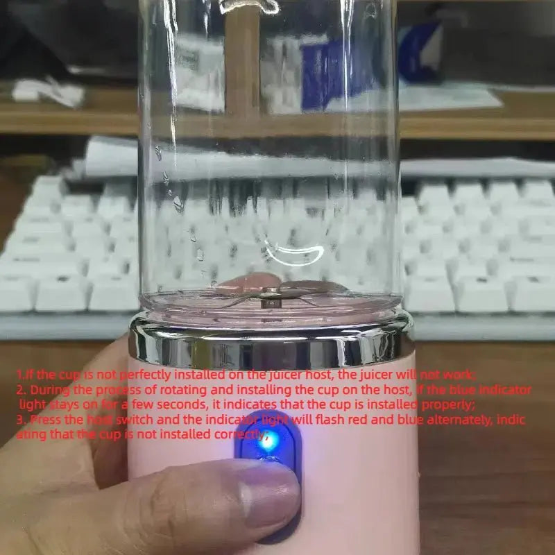 Portable Blender Bottle Electric 6 Blades Multifunction Juice Blender Fresh Juice Smoothie Blender Ice CrushCup Food Processor - RIGBYZ