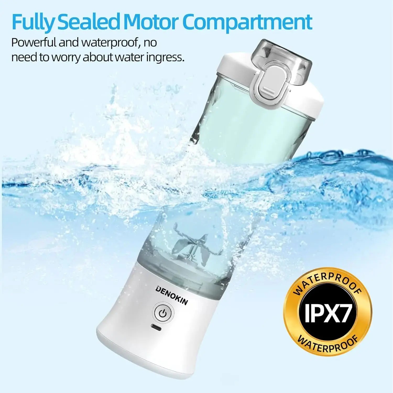 Powerful 20 oz Personal Portable Blender BPA Free USB C Rechargeable Blender with Travel Lid for Shakes Smoothies Home Travel - RIGBYZ