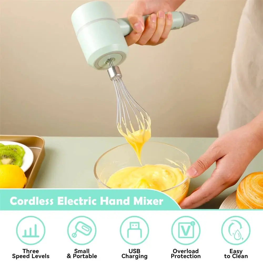 Portable Blender Mixer Kitchen Tools Hand Mixer Electric Food processors set milk frother Egg Beater Cake Baking kneading mixer - RIGBYZ