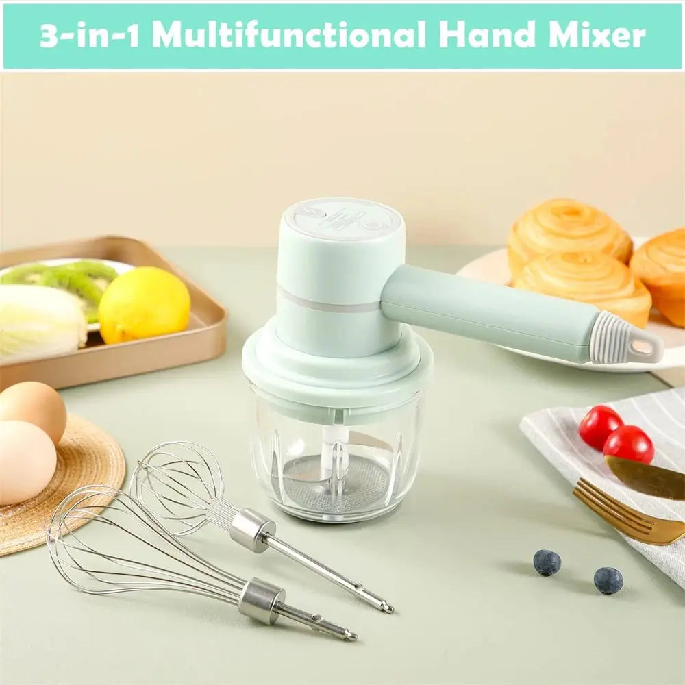Portable Blender Mixer Kitchen Tools Hand Mixer Electric Food processors set milk frother Egg Beater Cake Baking kneading mixer - RIGBYZ