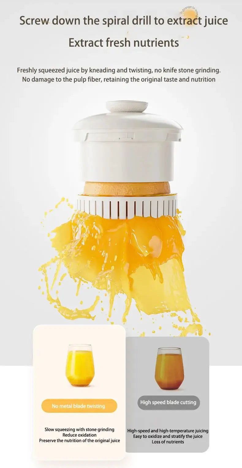 Home Travel 1500mAh Rechargeable Juicer For Lemon Orange Citrus 45W Wireless Blender Automatic Separation Raw Electric Juicer - RIGBYZ