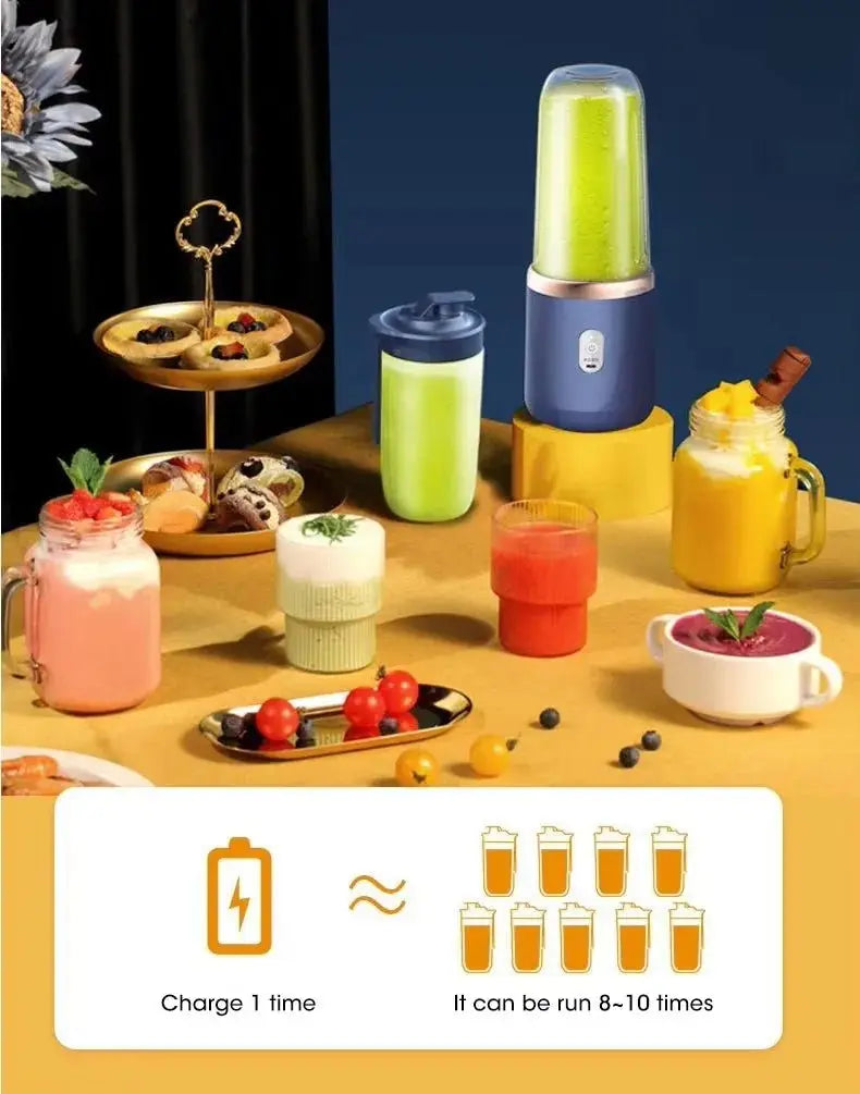 Portable Fruit Juicer Electric Juicer Blender Mini Juicer Cup USB Rechargeable Juice Blenders Fruit Mixer Wireless Juicer Bottle - RIGBYZ