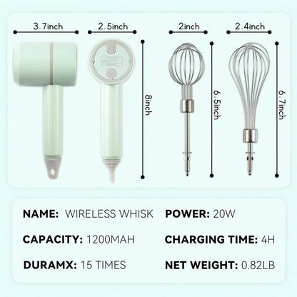 Portable Blender Mixer Kitchen Tools Hand Mixer Electric Food processors set milk frother Egg Beater Cake Baking kneading mixer - RIGBYZ