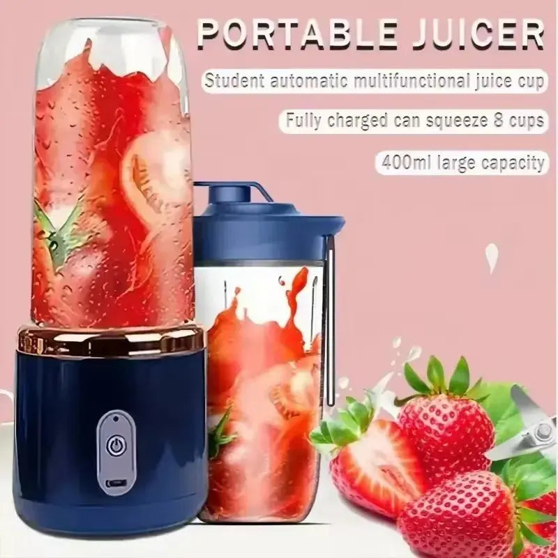 Portable Blender Bottle Multifunction Juice Blender Fresh Juice Smoothie Blender Ice CrushCup Food Processor Juicing Tool - RIGBYZ