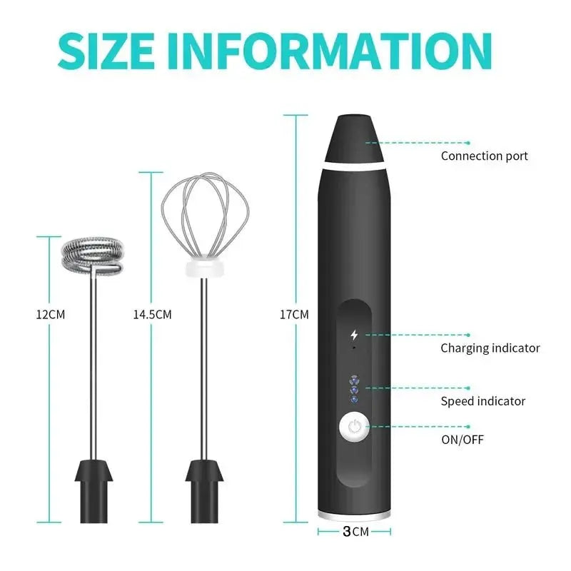 Portable Electric Milk Frothers Handheld Blender USB Mini Coffee Maker Whisk Mixer Cappuccino Cream Egg Beater Food Blender - RIGBYZ