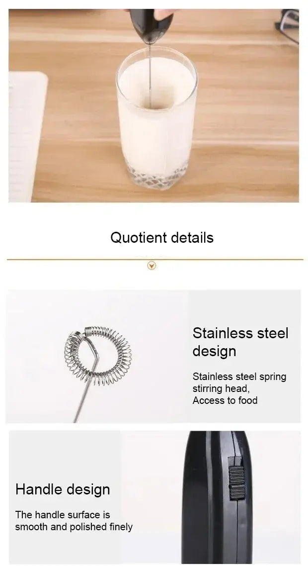 Electric Whisk Mixer Household Handheld Mini Egg Beater Kitchen Blender Coffee Milk Tea Beat Up Cream Stirring - RIGBYZ