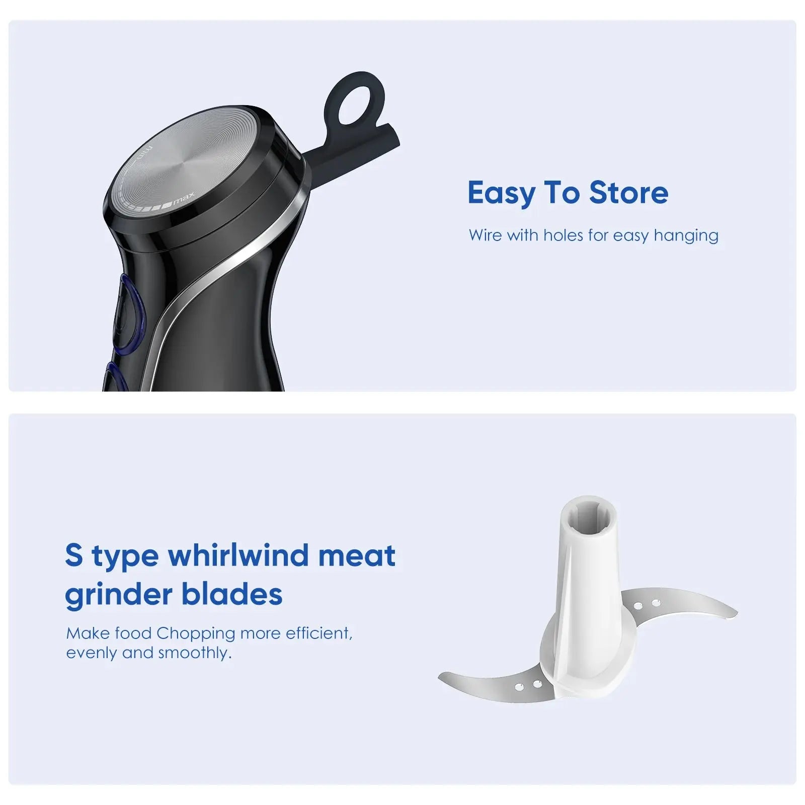 BioloMix 5 in 1 Immersion Hand Blender,1500W Blender with 304 Stainless Steel Blade,Food Processor,Smoothies Puree Baby Food - RIGBYZ