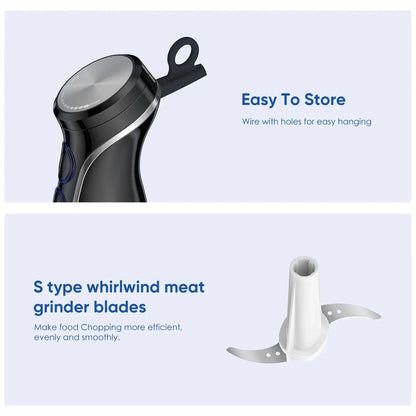 BioloMix 5 in 1 Immersion Hand Blender,1500W Blender with 304 Stainless Steel Blade,Food Processor,Smoothies Puree Baby Food - RIGBYZ