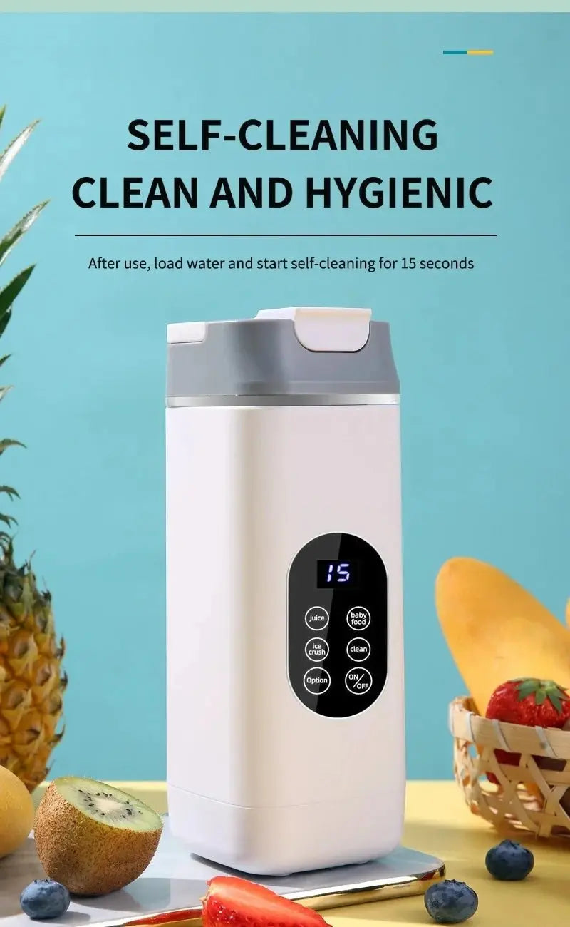 Electric Blender Rechargeable Portable Juicer USB Charging Hand Blender Electric Fruit Juicer 12 Blades Crushed Ice Juicer Cup - RIGBYZ