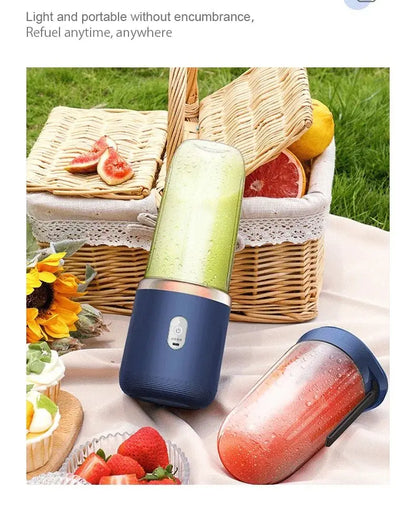 Portable Juicer Cup Smoothie Blender 6 Blade Blender Bottle Household Fruit Juicer Cup USB Rechargeable Juicer Kitchen Tool - RIGBYZ