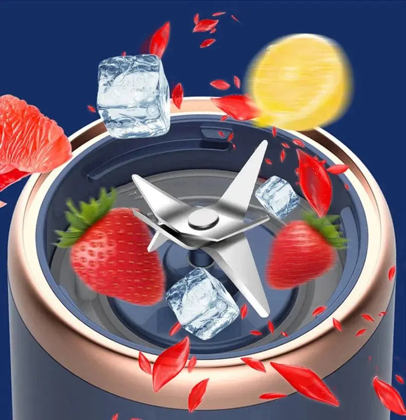 Portable Juicer Cup 6 Blade Blender Bottle Household Fruit Juicer Cup Smoothie Blender USB Rechargeable Juicer Kitchen Tool - RIGBYZ
