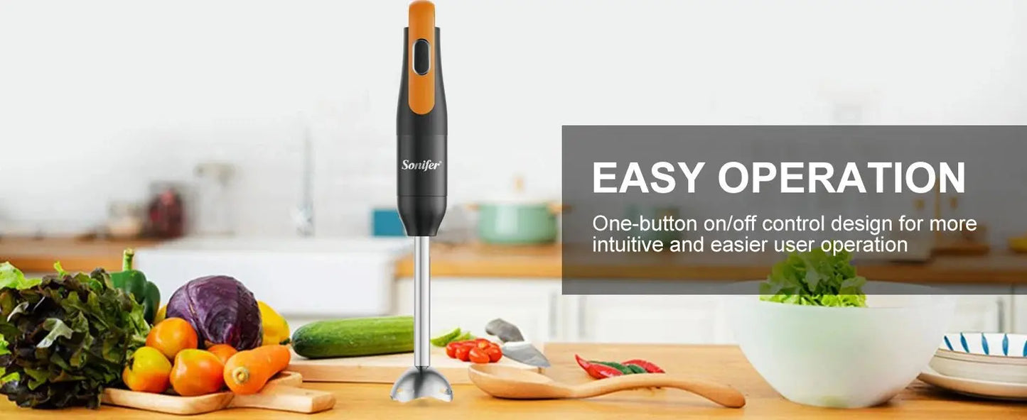 Hand Blender Set with Copper Motor, One - Button Control, 15000RPM Max, Detachable Stainless Steel Shaft & Blade, 300W - RIGBYZ