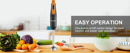 Hand Blender Set with Copper Motor, One - Button Control, 15000RPM Max, Detachable Stainless Steel Shaft & Blade, 300W - RIGBYZ