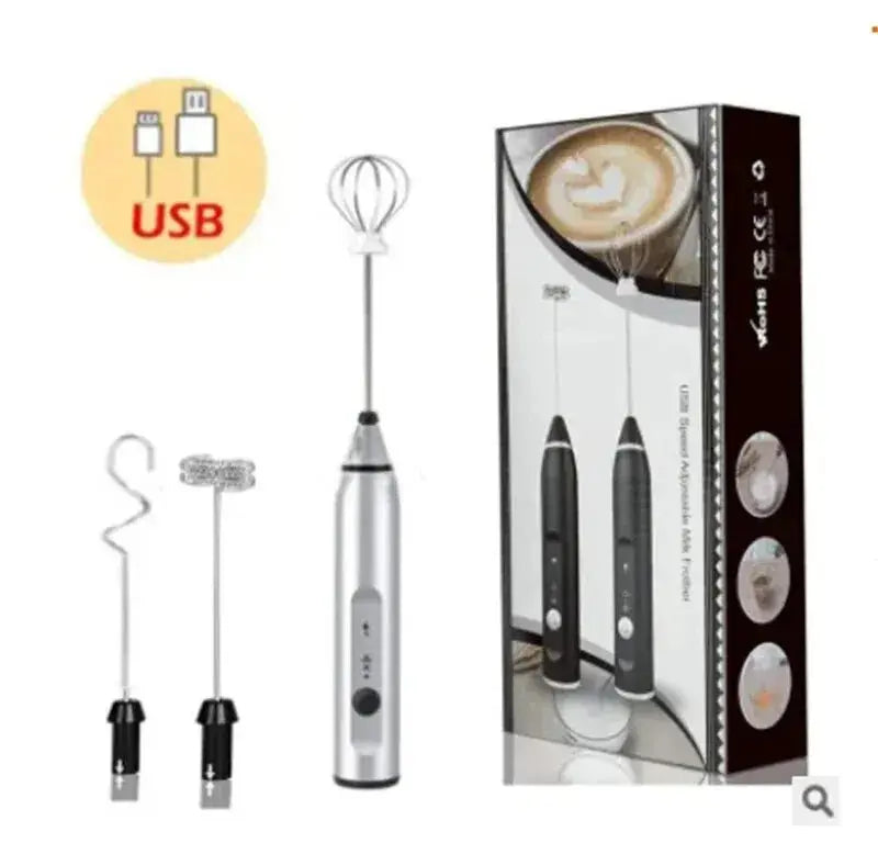 Portable Electric Milk Frothers Handheld Blender USB Mini Coffee Maker Whisk Mixer Cappuccino Cream Egg Beater Food Blender - RIGBYZ