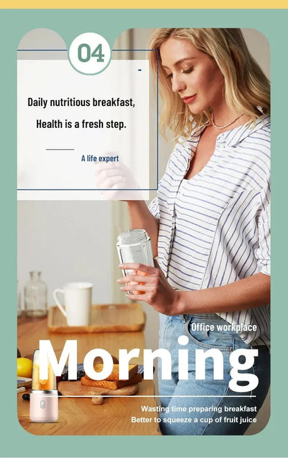 Portable Blender Bottle Multifunction Juice Blender Fresh Juice Smoothie Blender Ice CrushCup Food Processor Juicing Tool - RIGBYZ