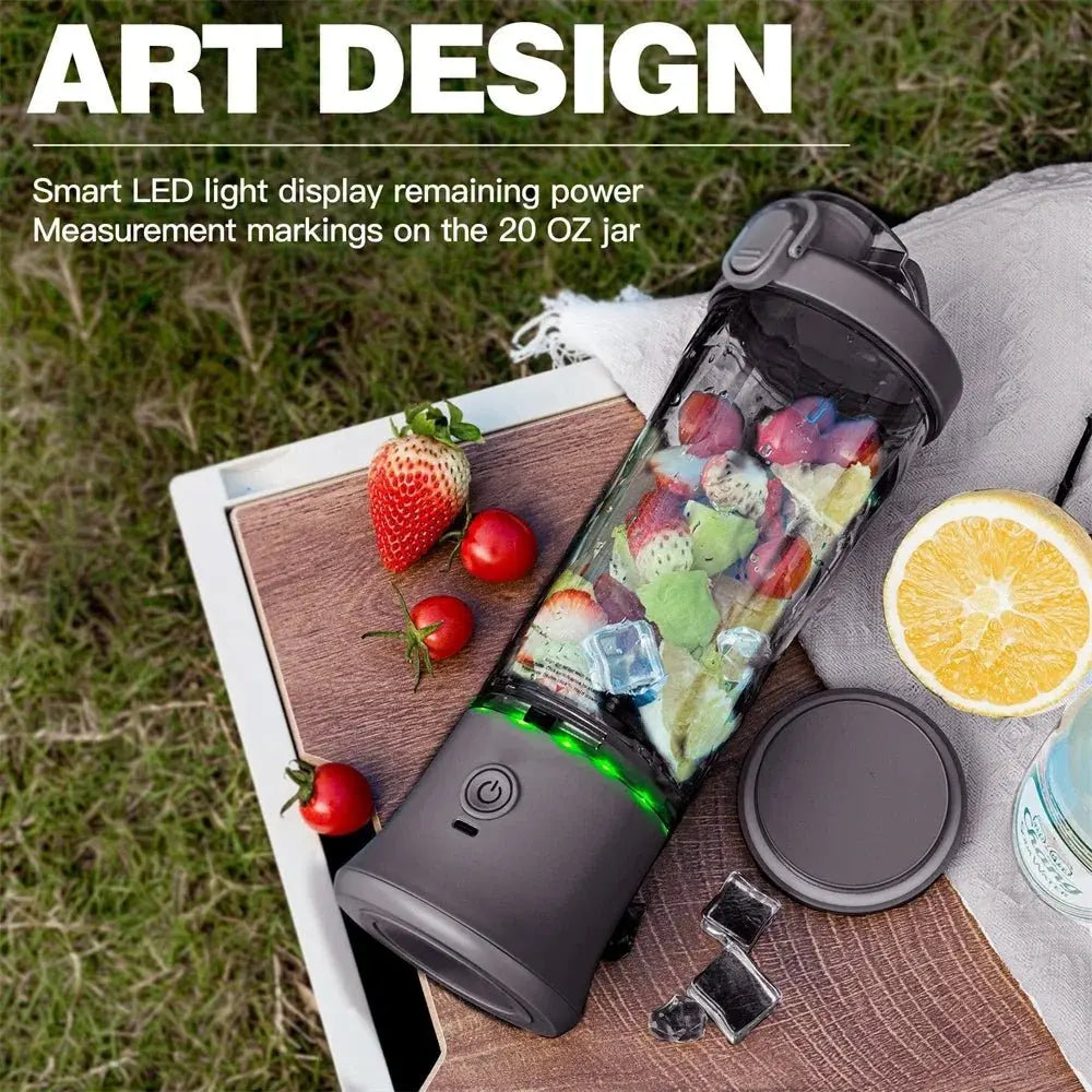 600ML Electric Portable Blender Smoothies USB Rechargeable 4000mAh Powerful Ice Crush Fresh Fruit Juicer Mini Personal Blender - RIGBYZ