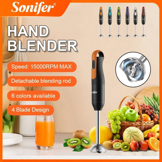 Hand Blender Set with Copper Motor, One - Button Control, 15000RPM Max, Detachable Stainless Steel Shaft & Blade, 300W - RIGBYZ