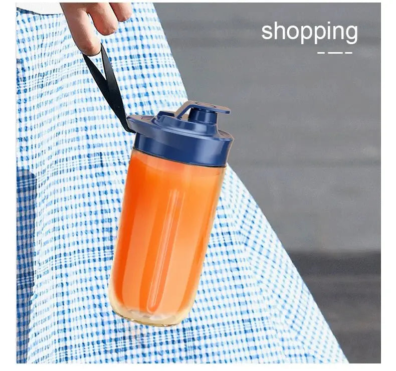 Portable Juicer Cup Smoothie Blender 6 Blade Blender Bottle Household Fruit Juicer Cup USB Rechargeable Juicer Kitchen Tool - RIGBYZ