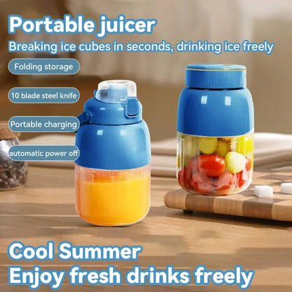 Portable Fruit Blender 800ml Multifunctional Electric Juicer Cup 10 Steel Blades Summer Milkshake Machine USB Rechargeable - RIGBYZ