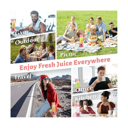 Portable Blender Mini Blender for Shakes and Smoothies Rechargeable USB 380Ml Traveling Fruit Juicer Cup with 6 Blades - RIGBYZ