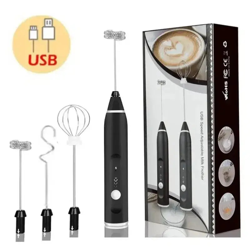 Portable Electric Milk Frothers Handheld Blender USB Mini Coffee Maker Whisk Mixer Cappuccino Cream Egg Beater Food Blender - RIGBYZ