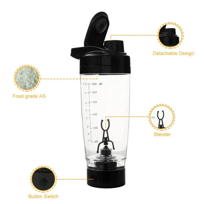 600ML Shaker Cup Powder Fitness Cup Blender Protein Shaker Bottle Brewing Movement Eco Friendly Automatic Vortex Mixer - RIGBYZ