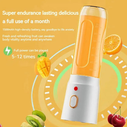 Portable Wireless Blender Electric Fruit Juicer Machine For Orange Ice Crushing 10 Blades Auxiliary Food Machine 1500mA Mixer - RIGBYZ