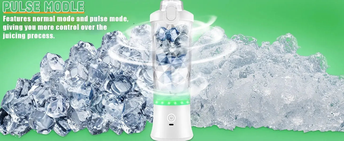 Portable Blender for Smoothies Shakes Juice Personal Small Mini Glass Mixer USB Rechargeable Electric Handheld Watter Bottle - RIGBYZ
