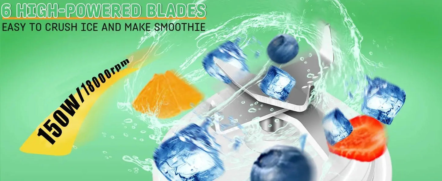Portable Blender for Smoothies Shakes Juice Personal Small Mini Glass Mixer USB Rechargeable Electric Handheld Watter Bottle - RIGBYZ