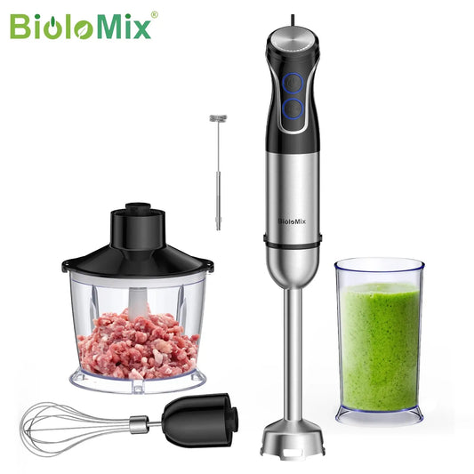 BioloMix 5 in 1 Immersion Hand Blender,1500W Blender with 304 Stainless Steel Blade,Food Processor,Smoothies Puree Baby Food - RIGBYZ