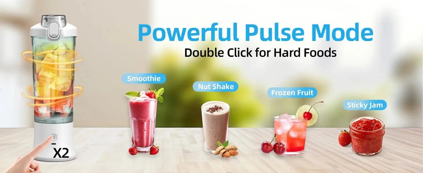 Powerful 20 oz Personal Portable Blender BPA Free USB C Rechargeable Blender with Travel Lid for Shakes Smoothies Home Travel - RIGBYZ