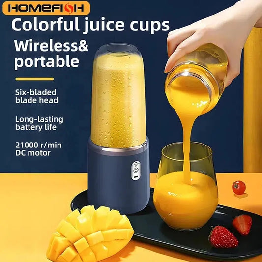 Portable Blender Bottle Electric 6 Blades Multifunction Juice Blender Fresh Juice Smoothie Blender Ice CrushCup Food Processor - RIGBYZ
