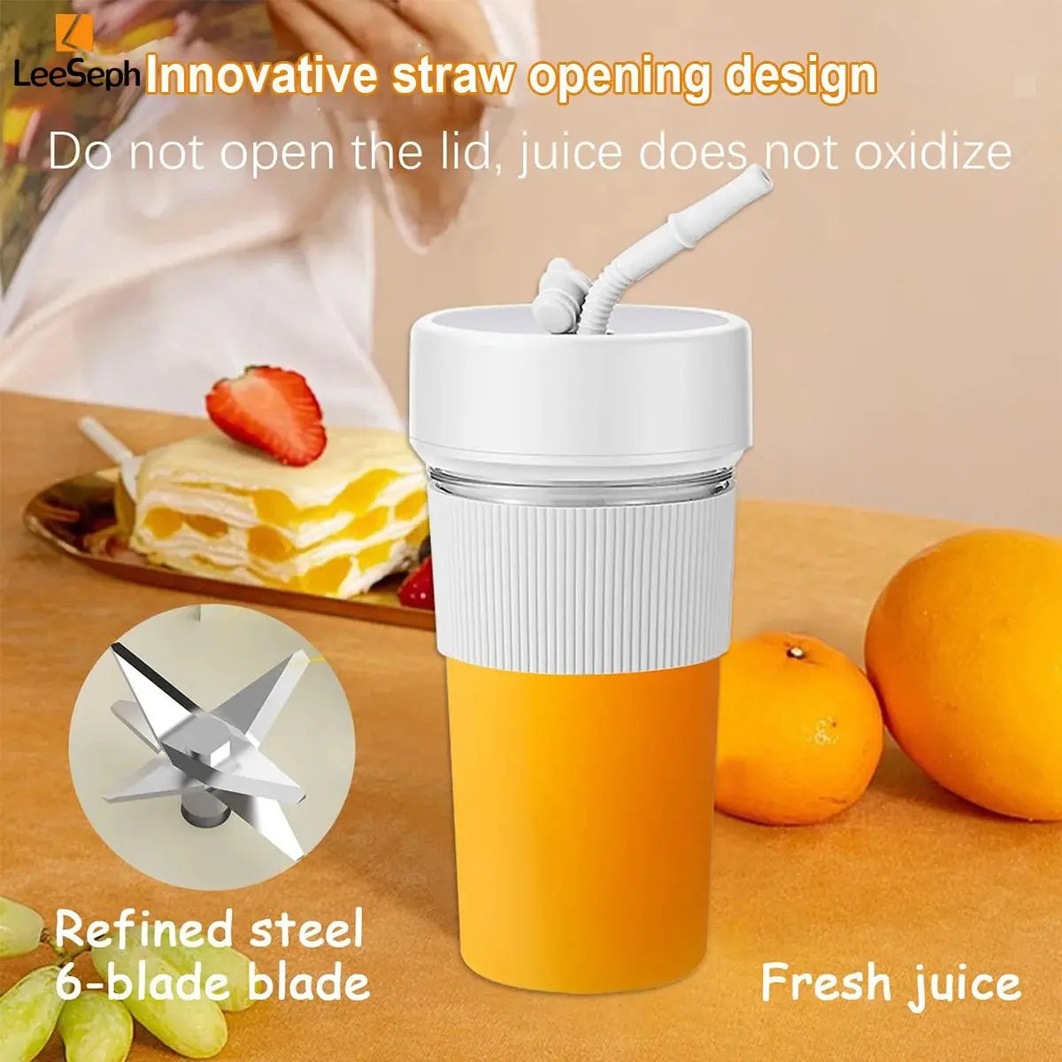 Portable Blender Cup, Electric Juicer Blender, Mini Blender Portable Blender For Shakes and Smoothies, for Home, Gym, Office - RIGBYZ