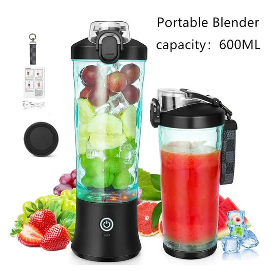 Portable Blender, Cordless, 18oz. Vessel, Personal Blender - for Shakes & Smoothies, BPA Free, Leakproof - Lid USB - C Rechargeable - RIGBYZ