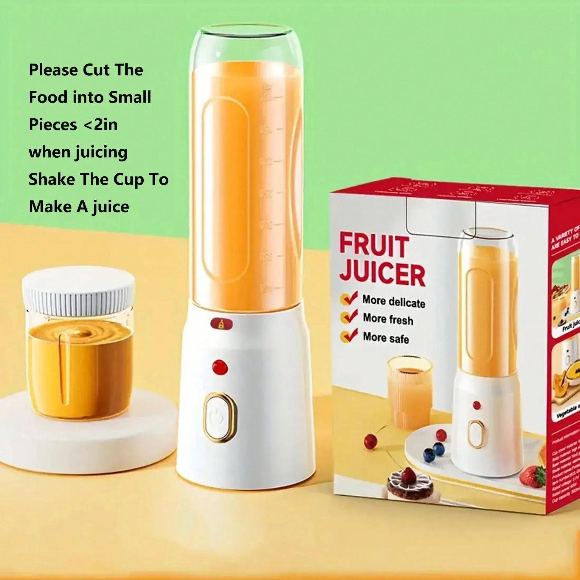 Portable electric juice cup - USB rechargeable blender, single button operation, suitable for smoothies, milkshakes, and juices - RIGBYZ