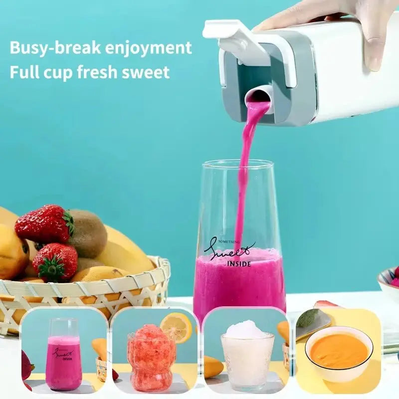 Electric Blender Rechargeable Portable Juicer USB Charging Hand Blender Electric Fruit Juicer 12 Blades Crushed Ice Juicer Cup - RIGBYZ