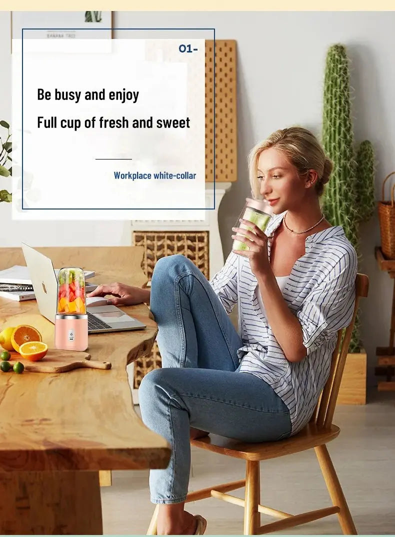 Portable Blender Bottle Multifunction Juice Blender Fresh Juice Smoothie Blender Ice CrushCup Food Processor Juicing Tool - RIGBYZ