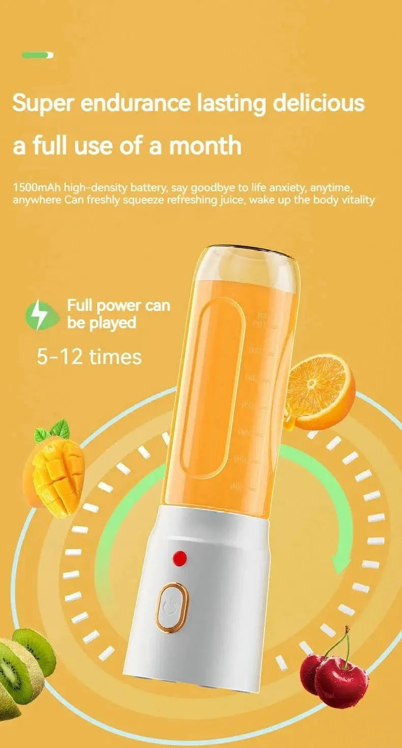 Portable Smoothie Blender Mini Juicers USB Rechargeable Juicer Cup 6 Blades Multifunction Smoothie Milkshake Juice Machine - RIGBYZ