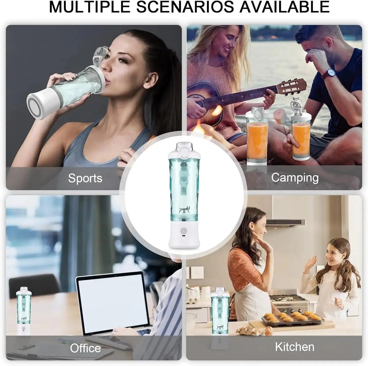 Portable Blender for Smoothies Shakes Juice Personal Small Mini Glass Mixer USB Rechargeable Electric Handheld Watter Bottle - RIGBYZ