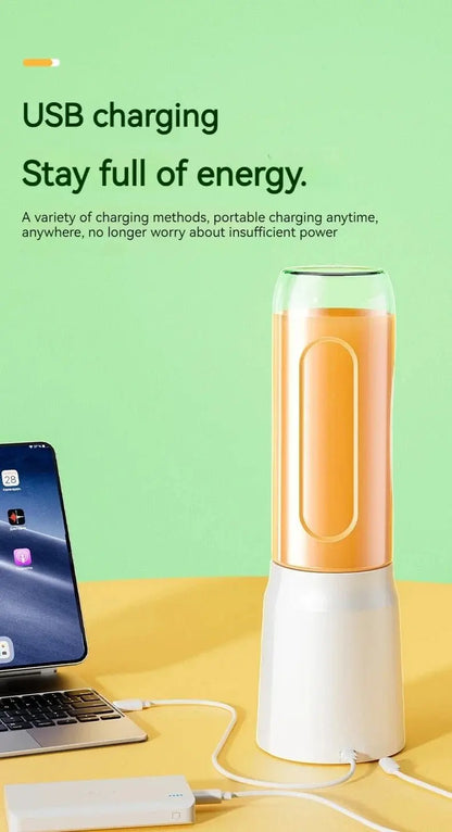 Portable Smoothie Blender Mini Juicers USB Rechargeable Juicer Cup 6 Blades Multifunction Smoothie Milkshake Juice Machine - RIGBYZ