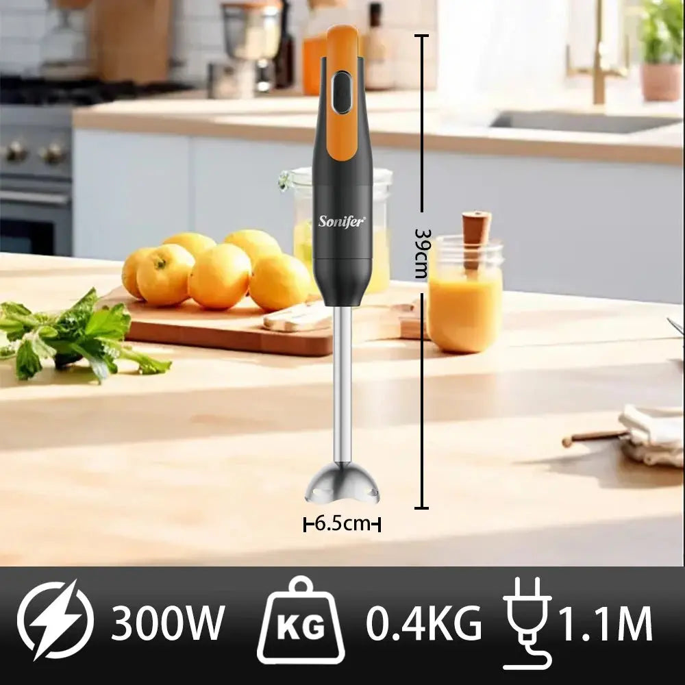 Hand Blender Set with Copper Motor, One - Button Control, 15000RPM Max, Detachable Stainless Steel Shaft & Blade, 300W - RIGBYZ